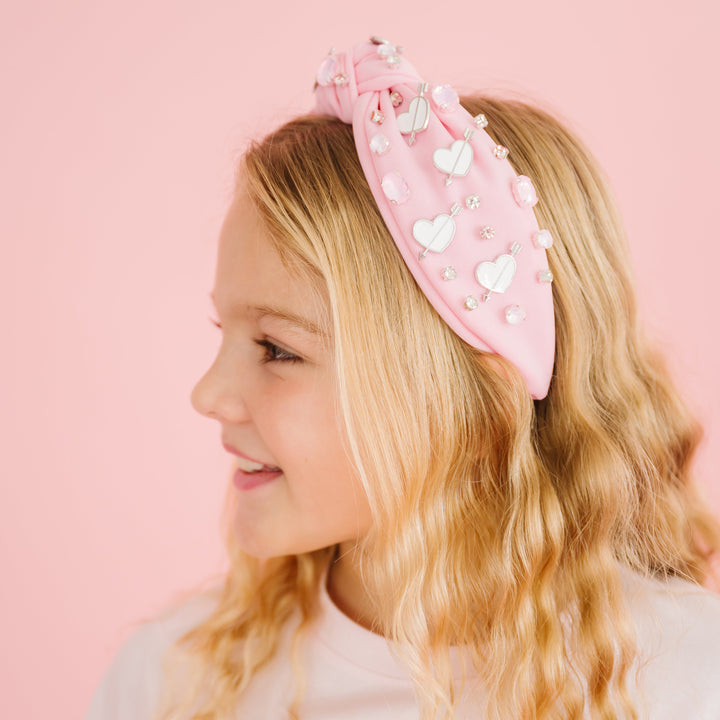 Pink Valentine's Day Gemstone Headband - Small