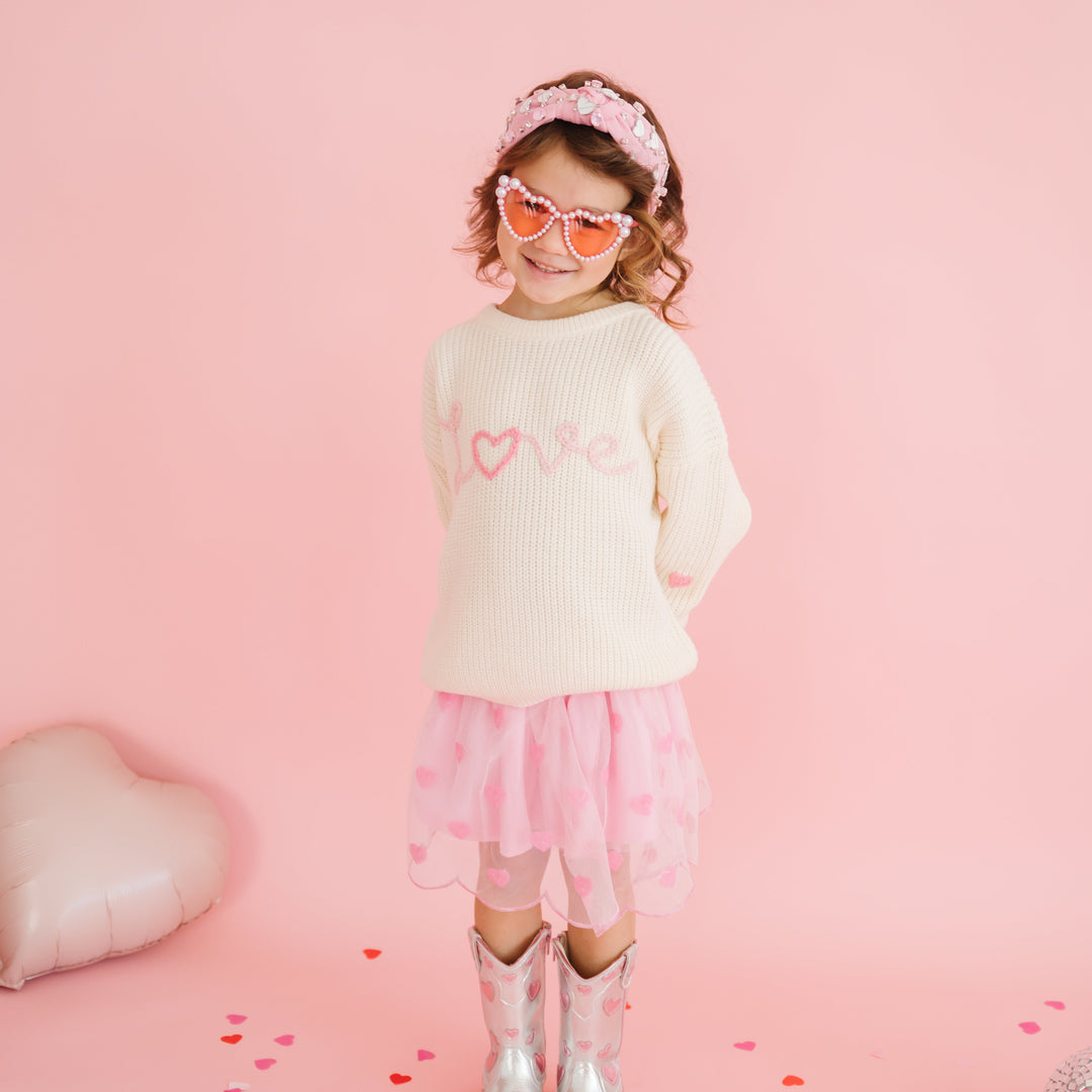 Ditsy Love Valentine's Day Knit Sweater
