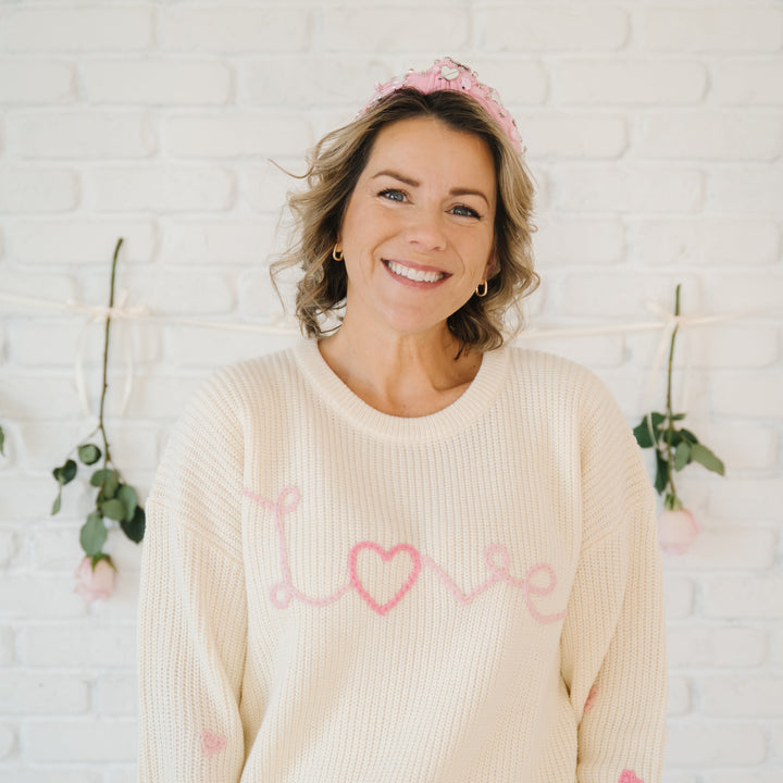Ditsy Love Valentine's Day Knit Women's Sweater