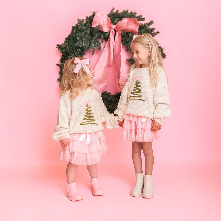 Christmas Tree Tulle Bow Headband