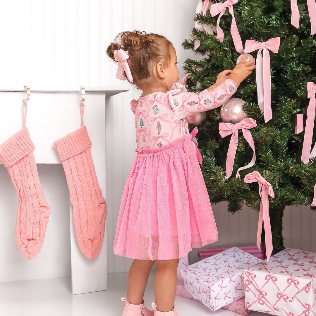 Nutcracker Trellis Christmas Long Sleeve Tutu Dress – Sweet Wink