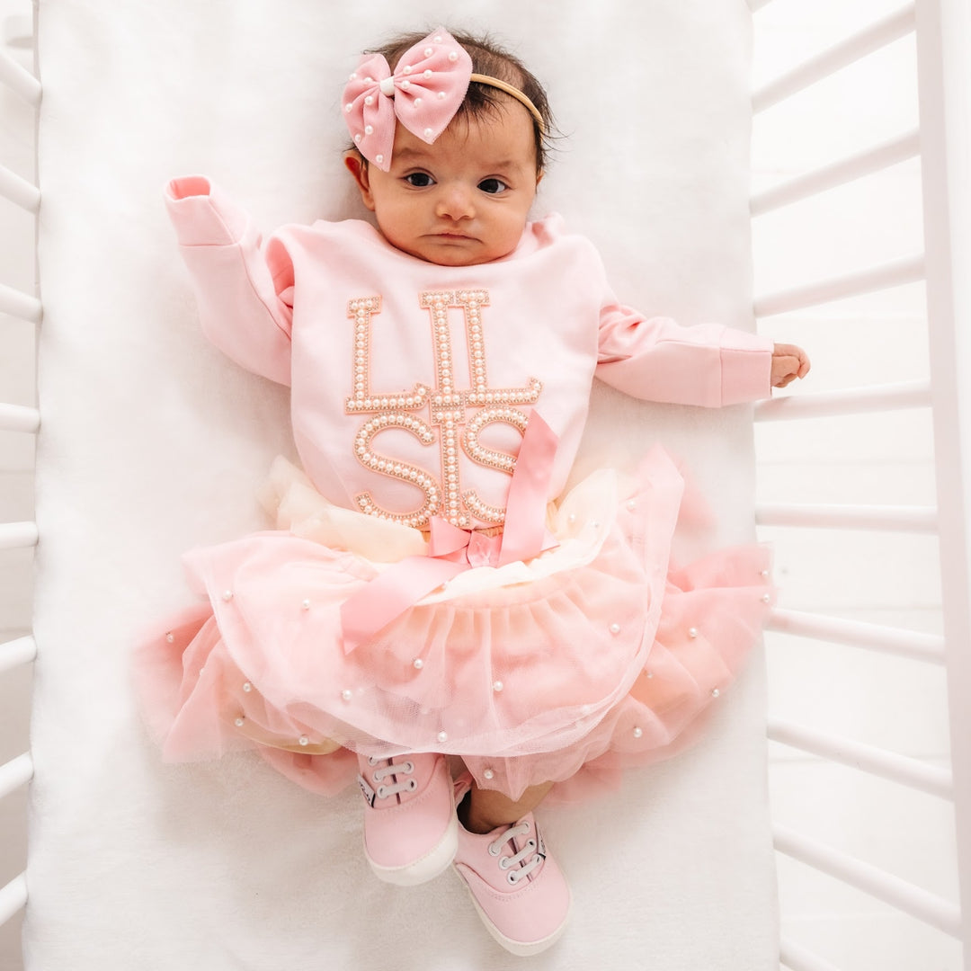 Pretty Pearl Tulle Bow Baby Headband