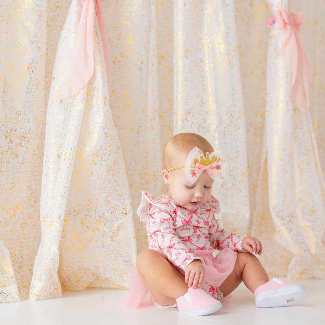 Princess Crown Tulle Bow Baby Headband