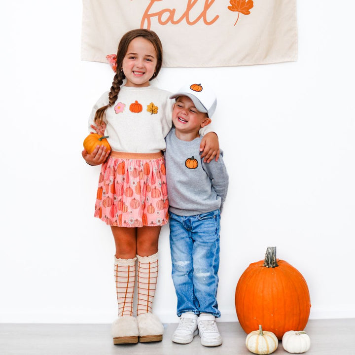 Pumpkin Patch Trucker Hat - Gray/White