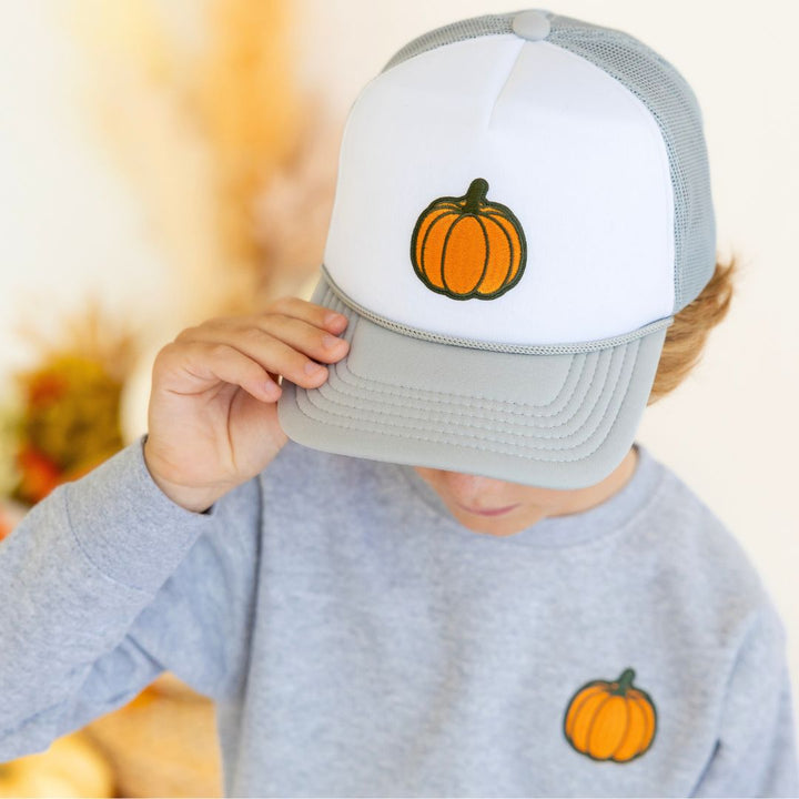 Pumpkin Patch Trucker Hat - Gray/White