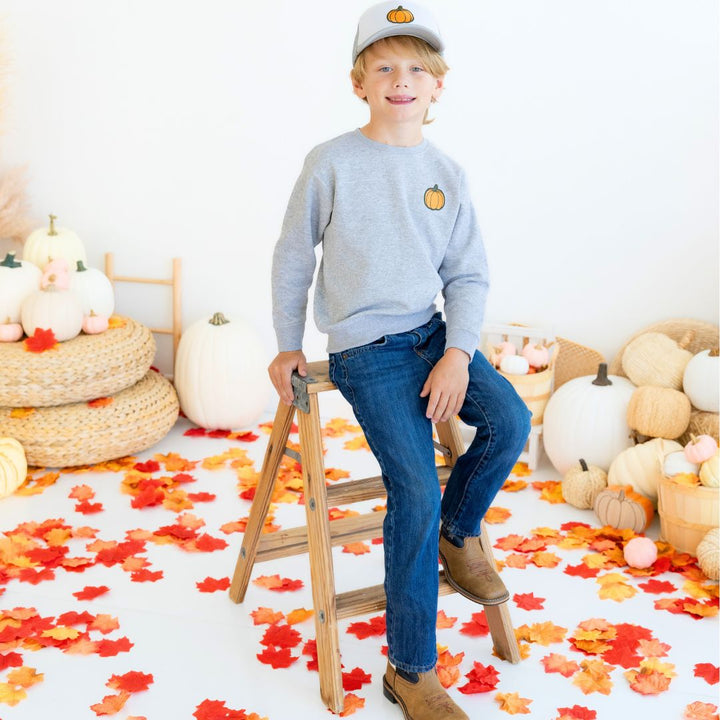 Pumpkin Patch Trucker Hat - Gray/White
