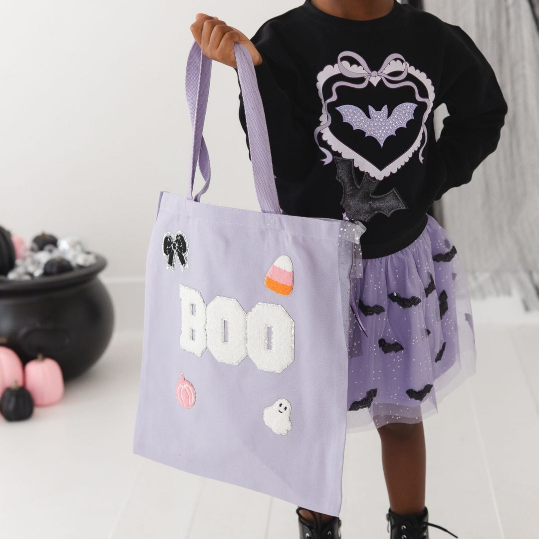Boo Trick or Treat Patch Halloween Tote