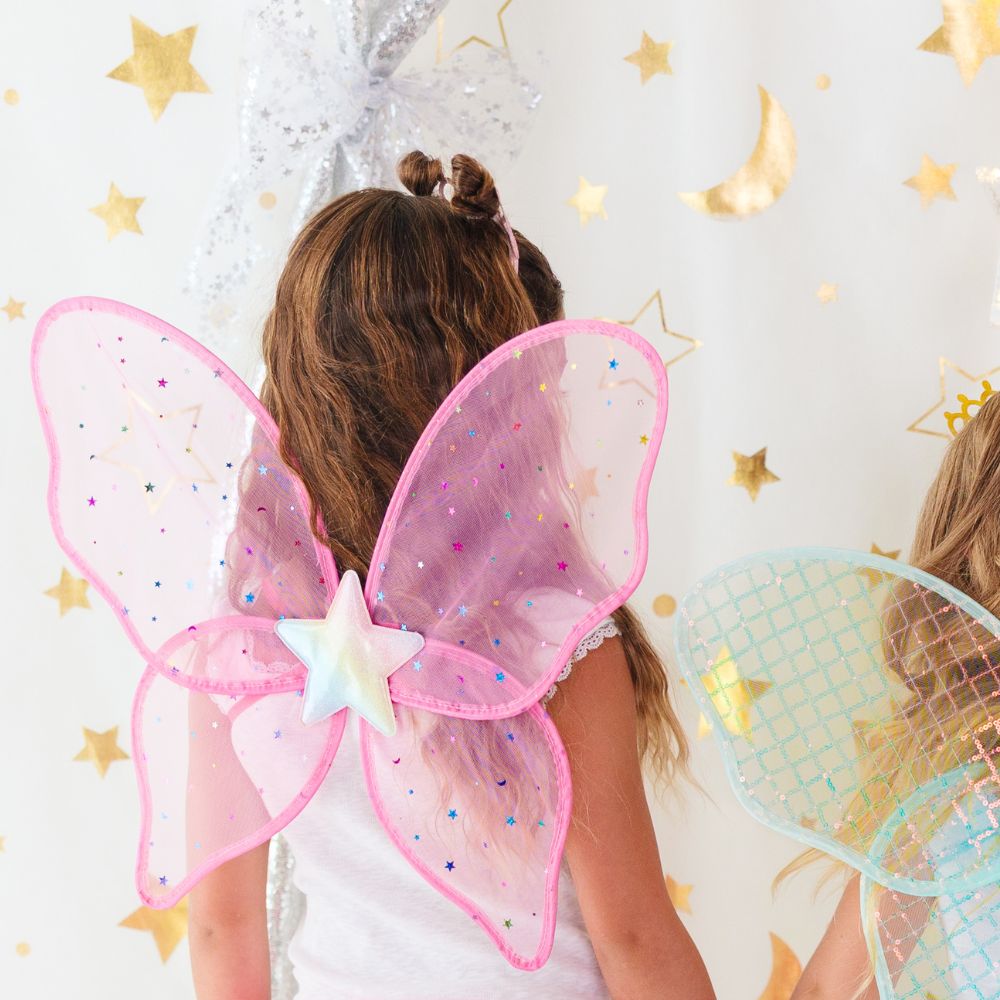 Rainbow Star Fairy Wing & Confetti Tutu Set