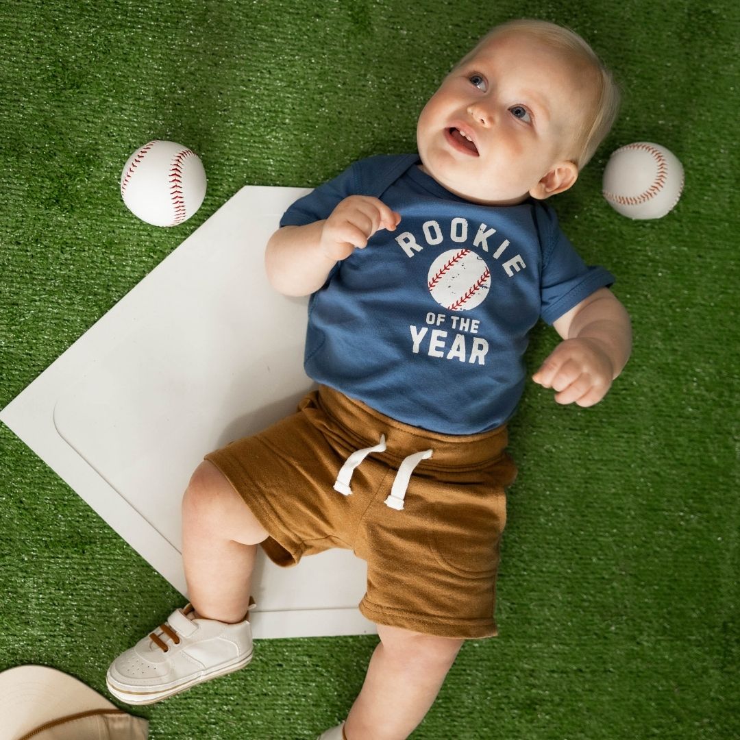 Rookie of the Year Short Sleeve Bodysuit - Indigo