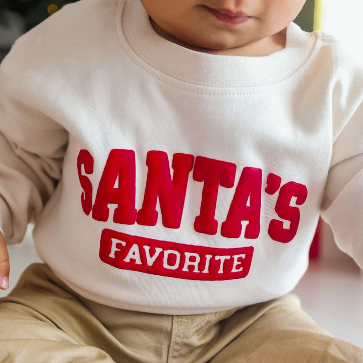 Santa's Favorite Puff Ink Christmas Long Sleeve Romper