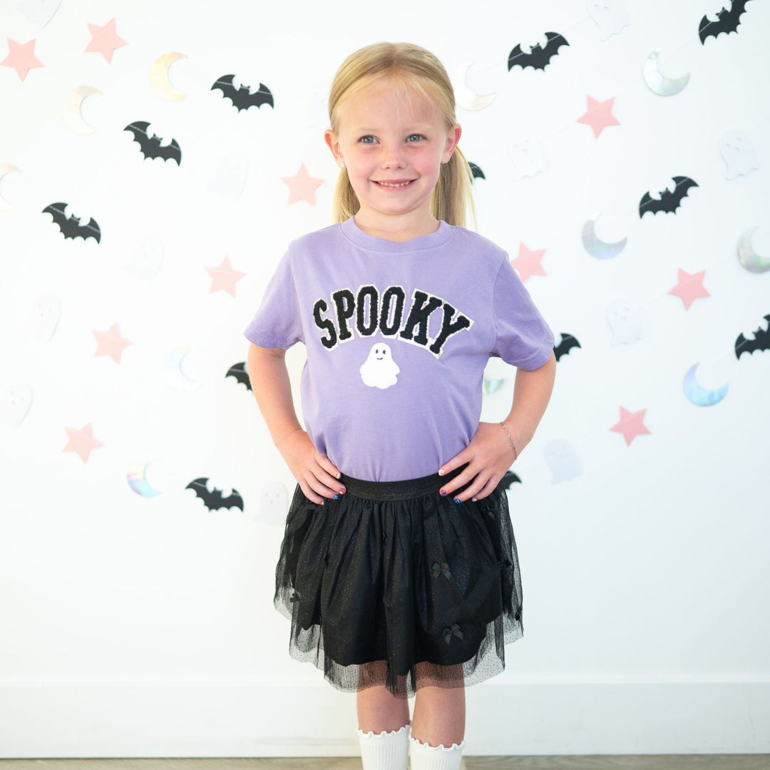 Spooky Ghost Patch Halloween Short Sleeve T-Shirt