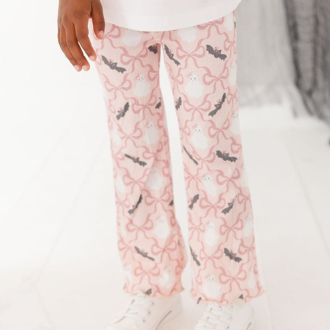Bat And Ghost Trellis Halloween Flare Legging