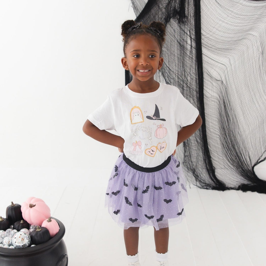 Sequin Bat Halloween Tutu Skirt