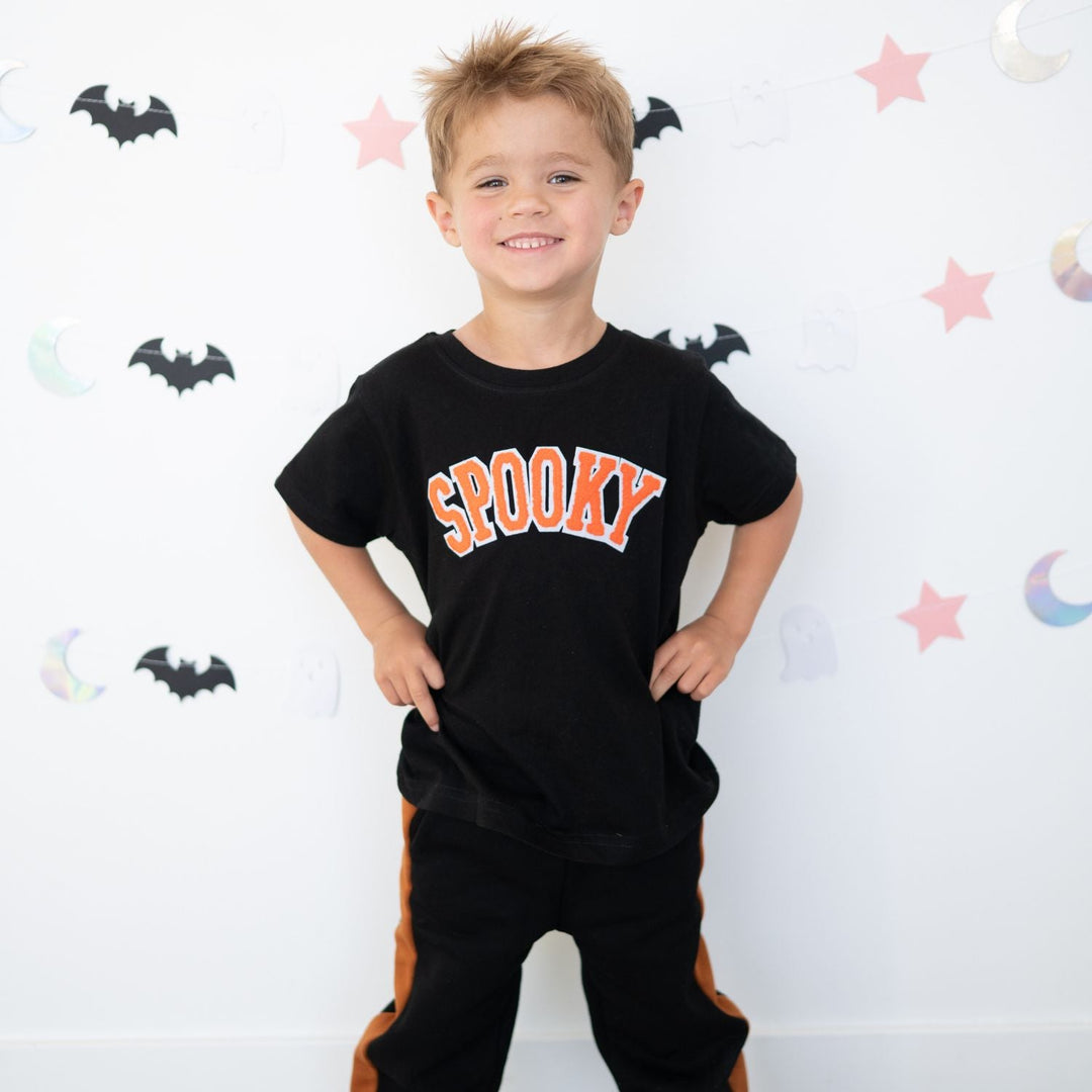 Spooky Orange Patch Halloween Short Sleeve T-Shirt