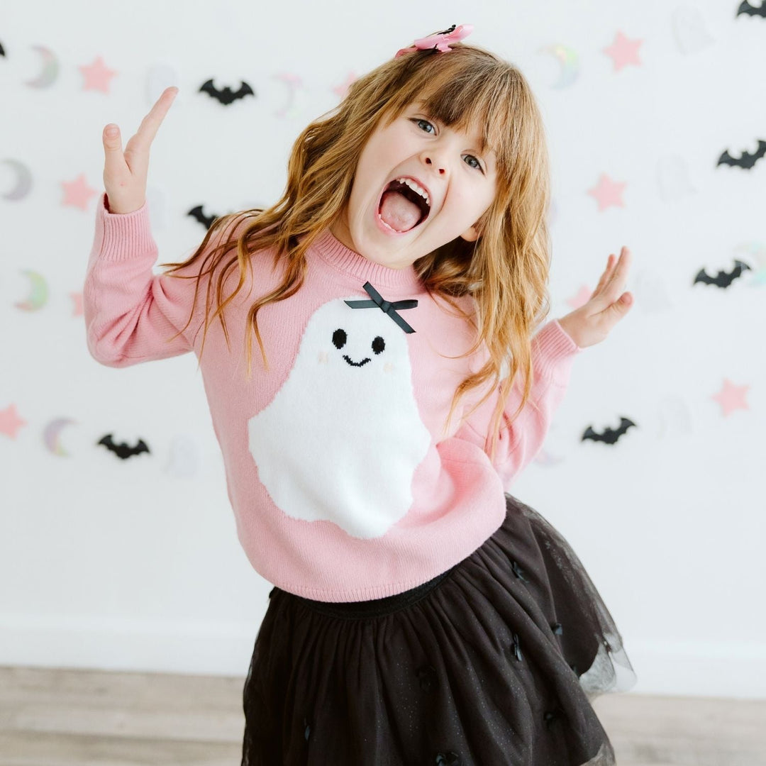 Sweet Ghost Halloween Grosgrain Bow Clip