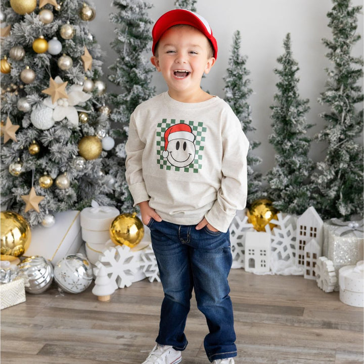 Santa Smiley Christmas Trucker Hat - Red/White