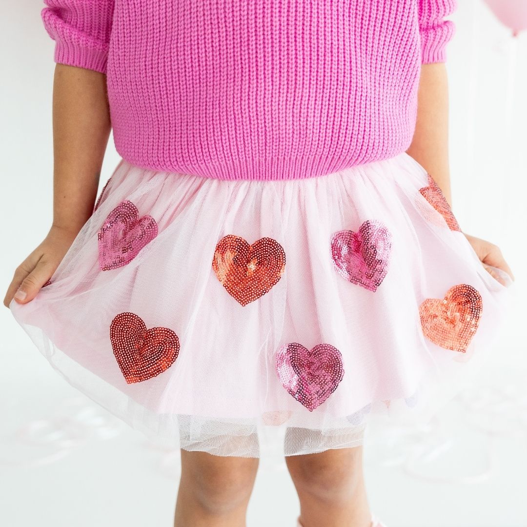 tutu dress skirt Sweet Wink Valentine's Day Tutu Sequin Heart / 1-2Y