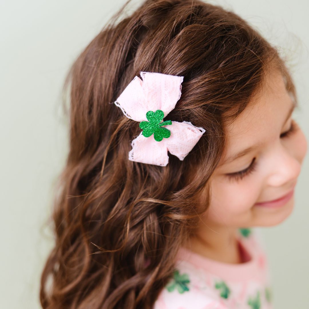 Shamrock Lace St. Patrick's Day Bow Clip