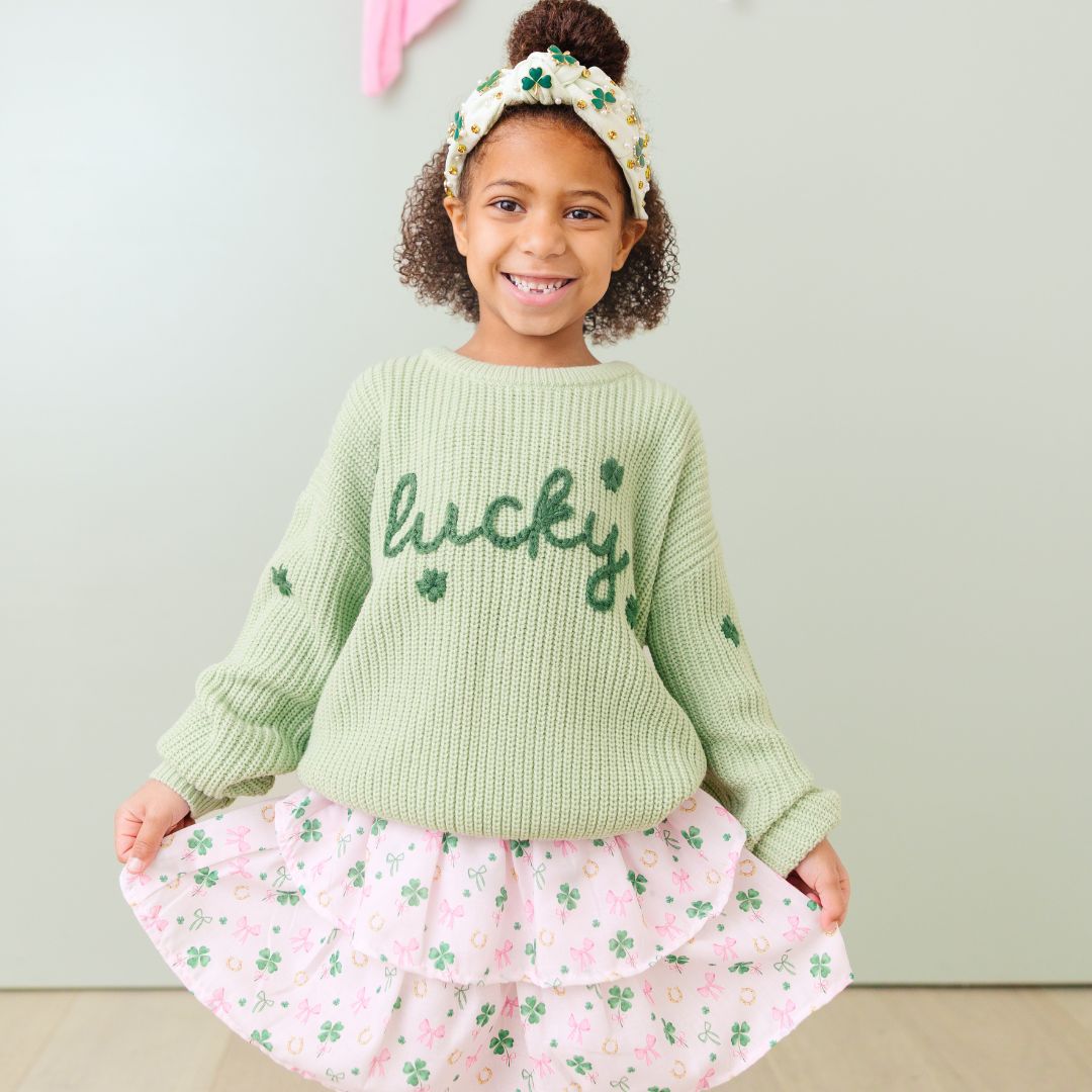 Lucky Shamrock St. Patrick's Day Knit Sweater