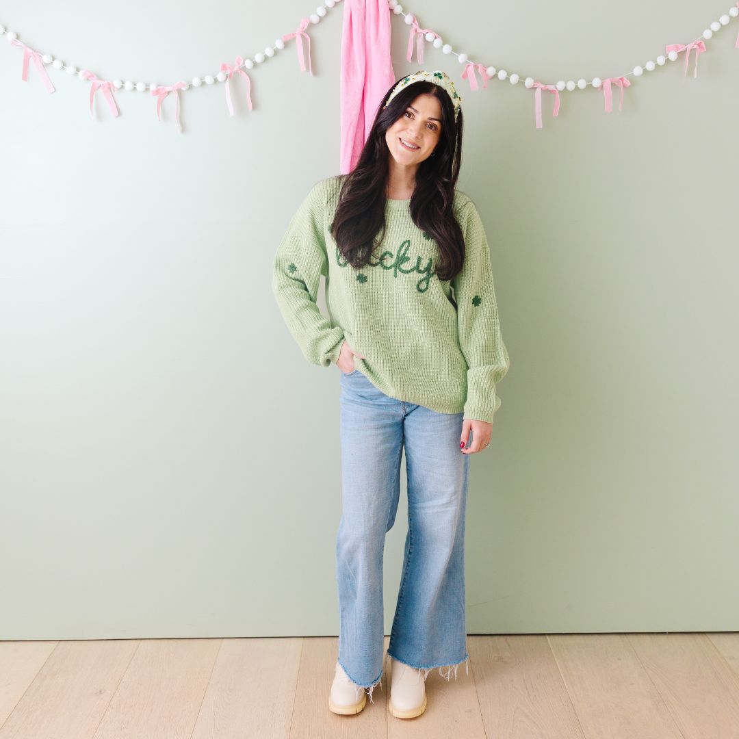 Lucky Shamrock St. Patrick's Day Knit Women's Sweater