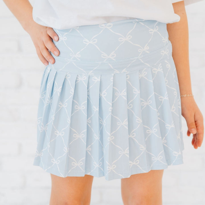 Powder Blue Bow Trellis Athletic Skort