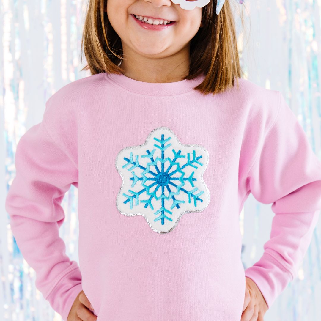Snowflake Patch Sweatshirt - Pink