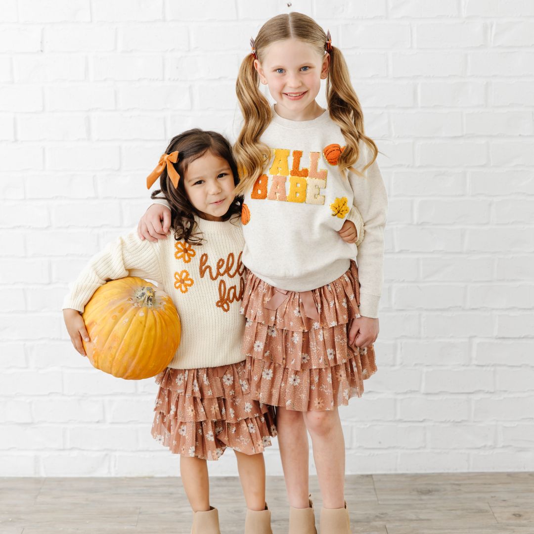 Fall Babe Fun Patch Sweatshirt - Natural