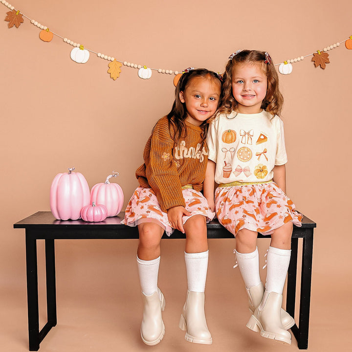 Thankful Cutie Thanksgiving Short Sleeve T-Shirt - Natural