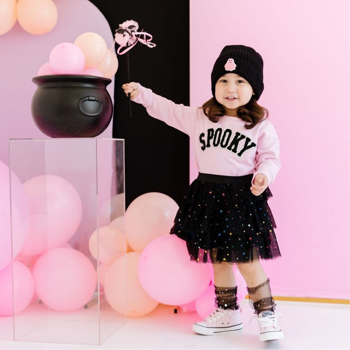 Spooky Patch Halloween Sweatshirt - Pink