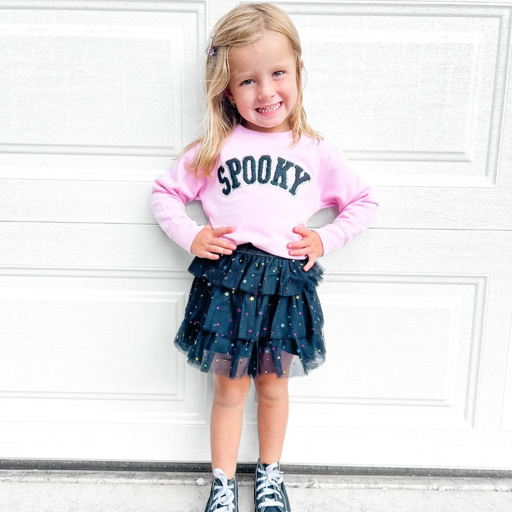 Spooky Patch Halloween Sweatshirt - Pink