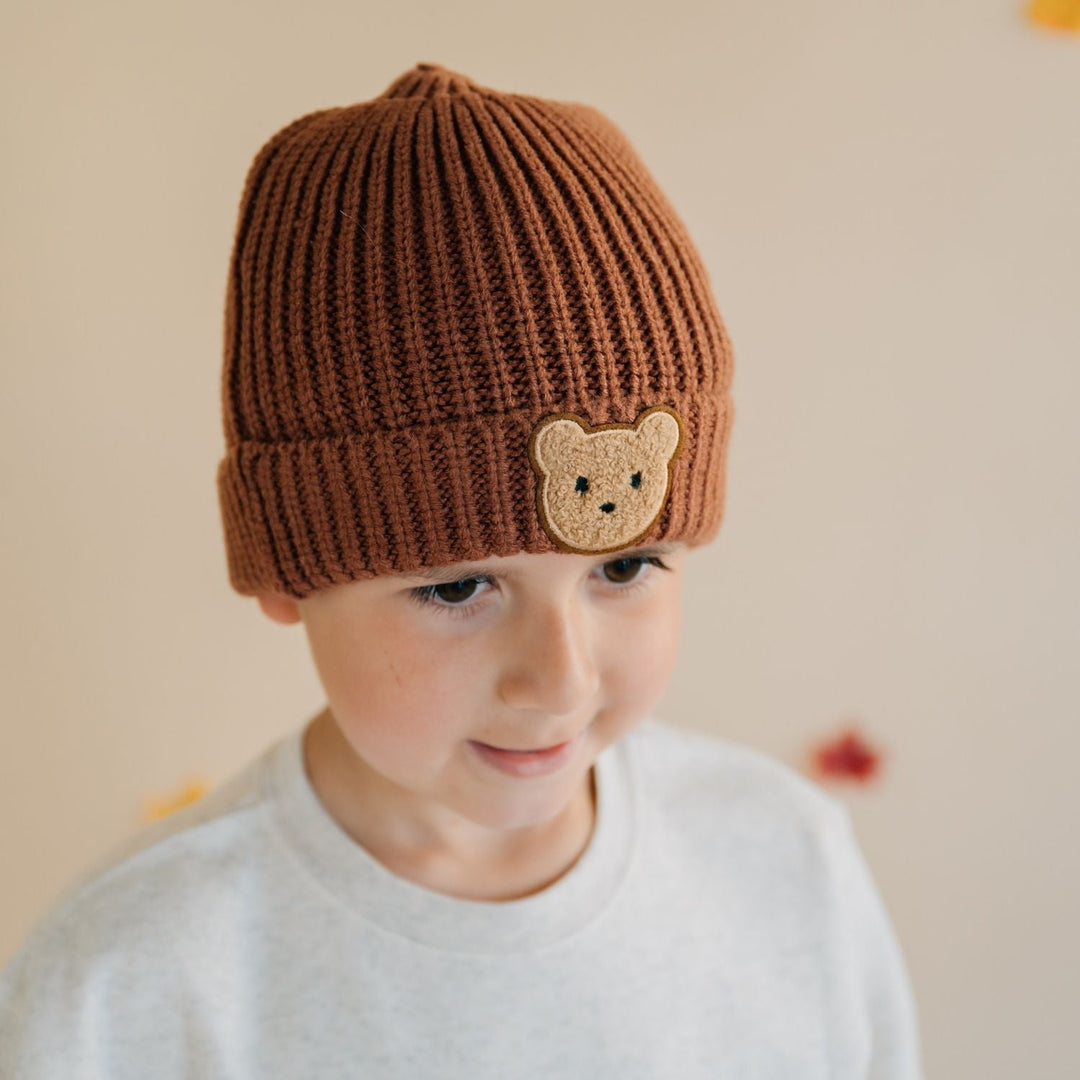 Teddy Bear Patch Beanie