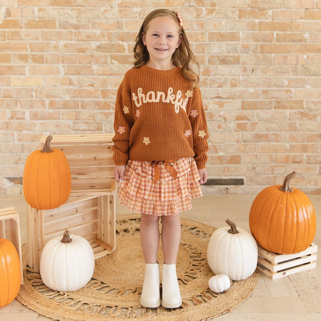 Cinnamon Plaid Tiered Tutu Skirt