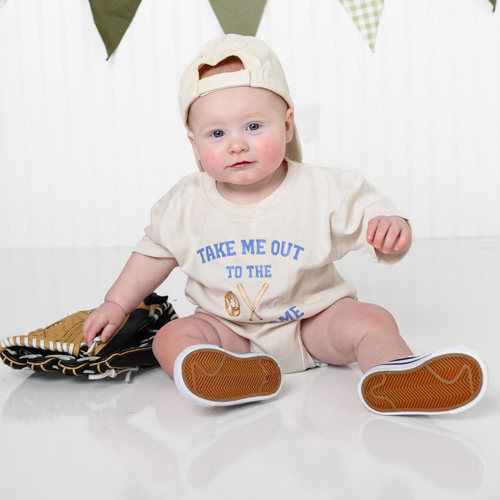 Take Me Out To The Ballgame Short Sleeve Romper