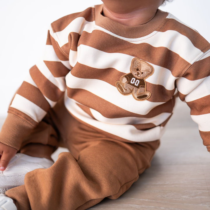Teddy Bear Patch Sweatshirt & Jogger Set