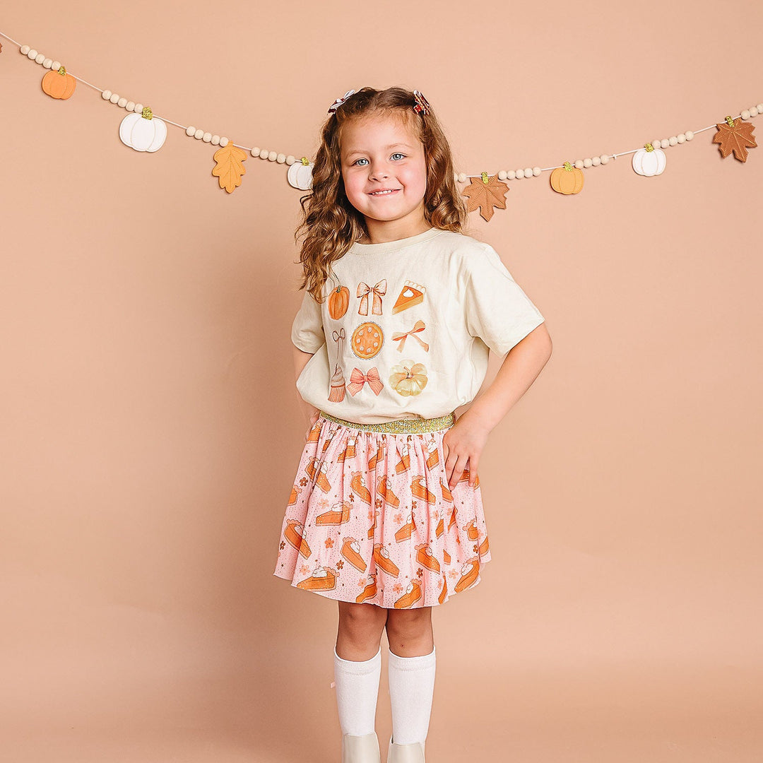 Thankful Cutie Thanksgiving Short Sleeve T-Shirt - Natural