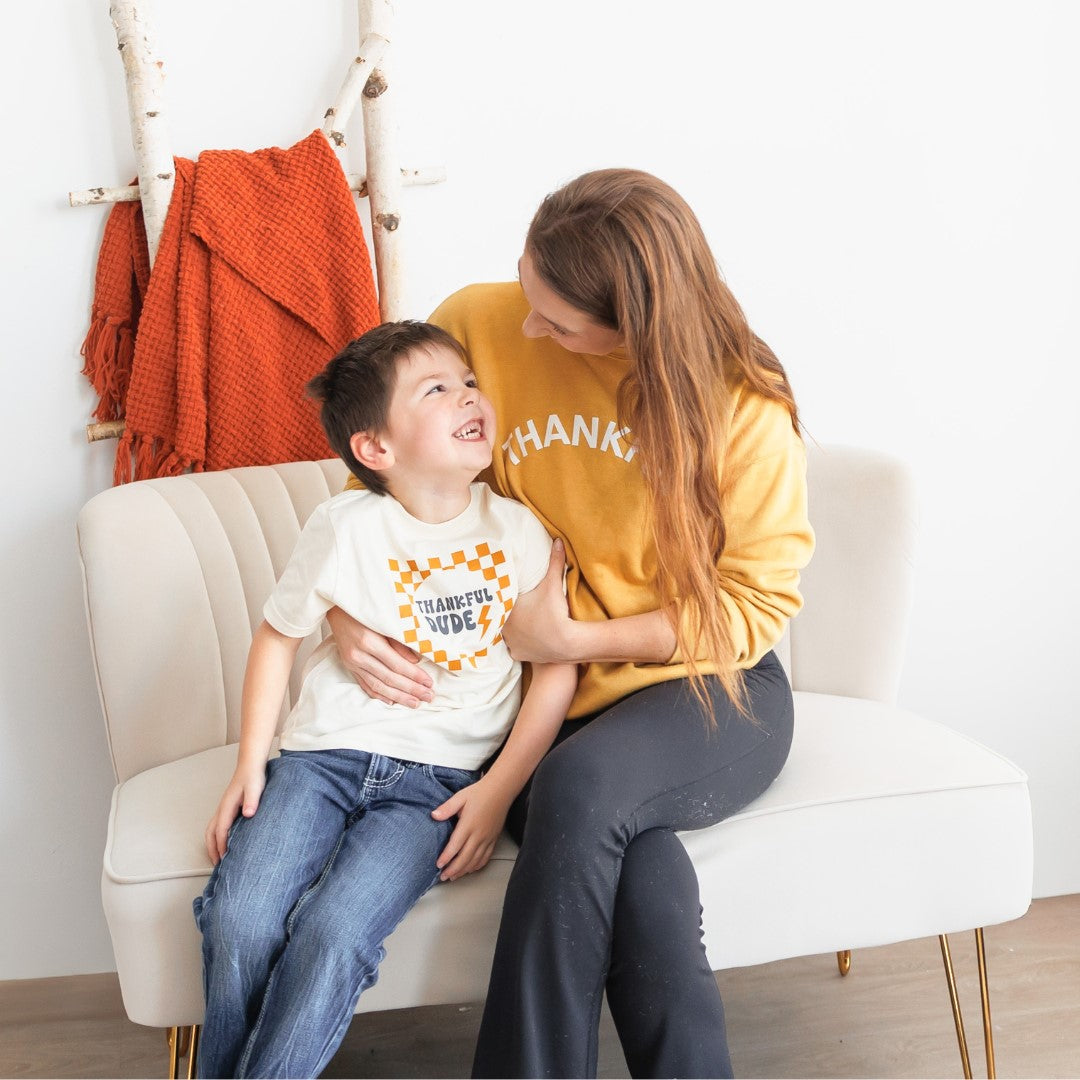 Thankful Thanksgiving Adult Sweatshirt - Mustard