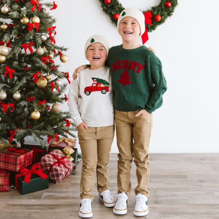 Merry Patch Christmas Knit Sweater