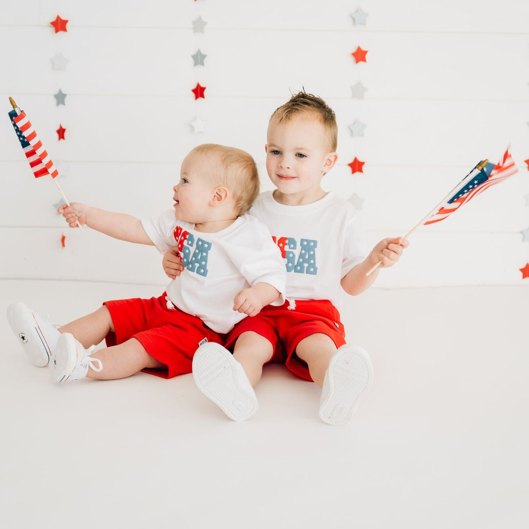 USA Puff Ink Short Sleeve Romper