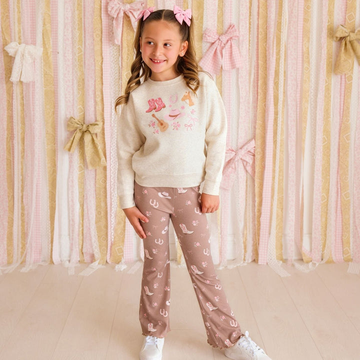 Pink Bandana Western Bow Clip Set