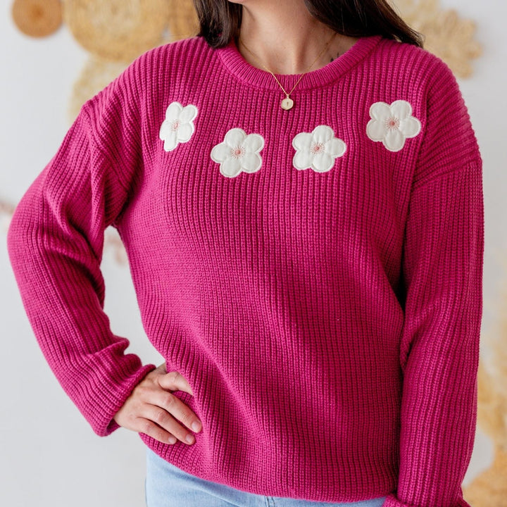 Floral Applique Women's Sweater