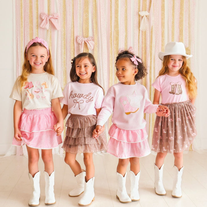 Howdy Darling Western Short Sleeve Tutu Dress