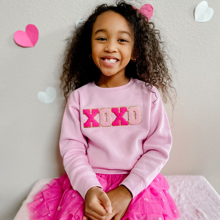XOXO Patch Valentine's Day Sweatshirt - Pink