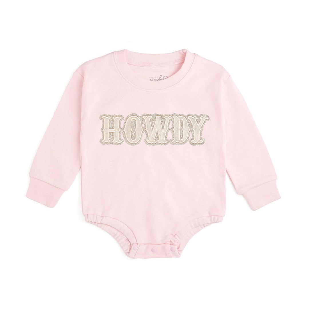 Howdy Patch Western Long Sleeve Romper