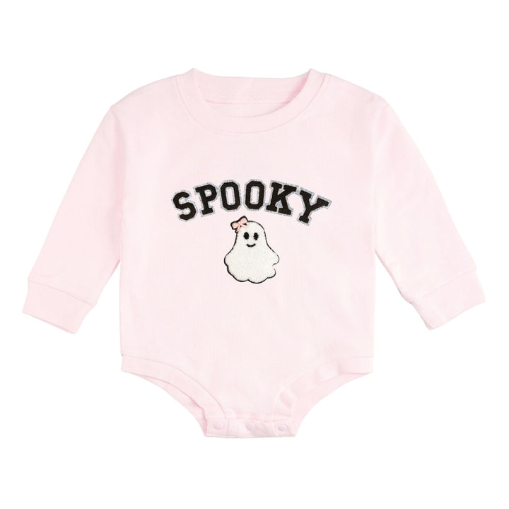 Spooky Patch Halloween Long Sleeve Romper