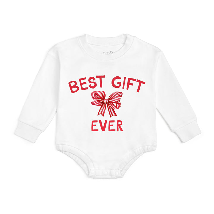 Best Gift Ever Christmas Long Sleeve Romper