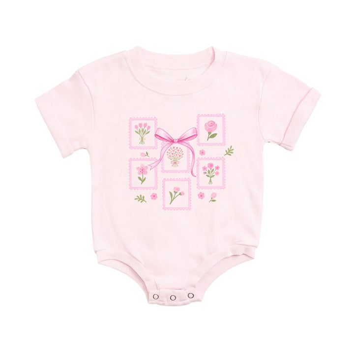 Bouquet Bow Short Sleeve Romper