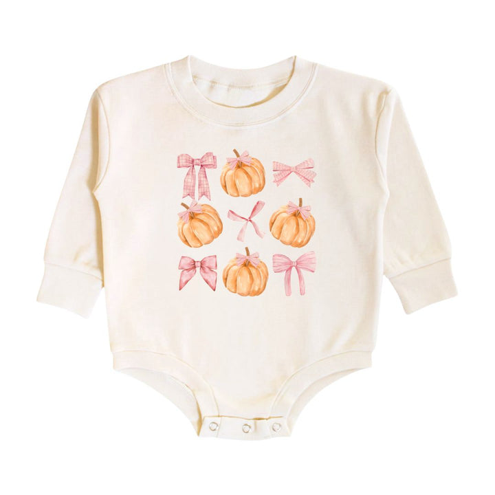 Coquette Pumpkin Long Sleeve Romper - Natural