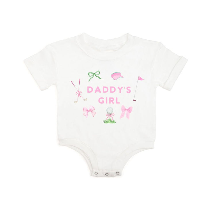 Daddy's Girl Golf Icon Short Sleeve Romper - White