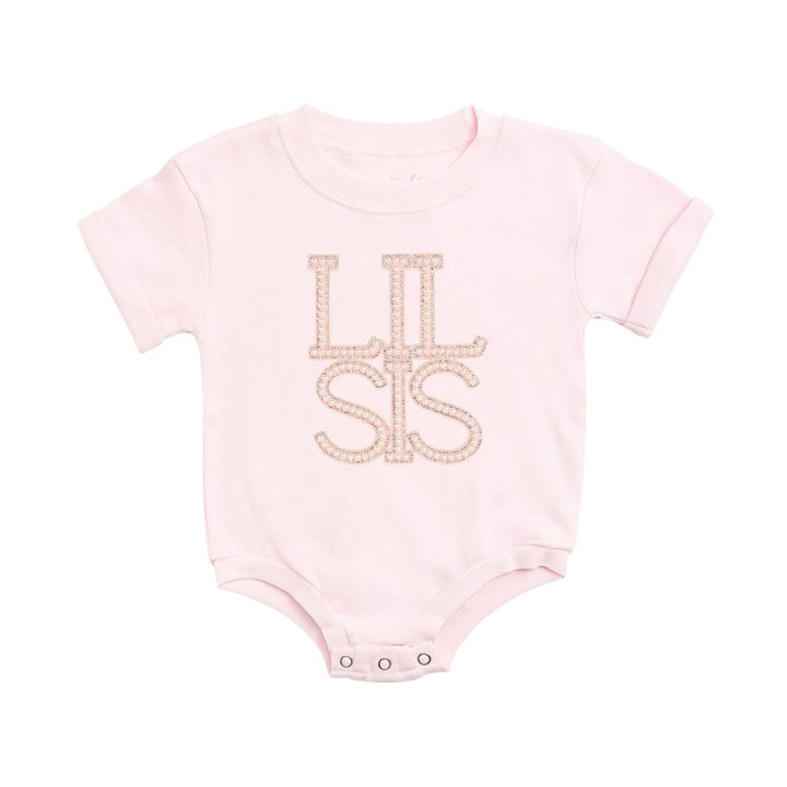 Lil Sis Pearl Patch Short Sleeve Romper - Ballet