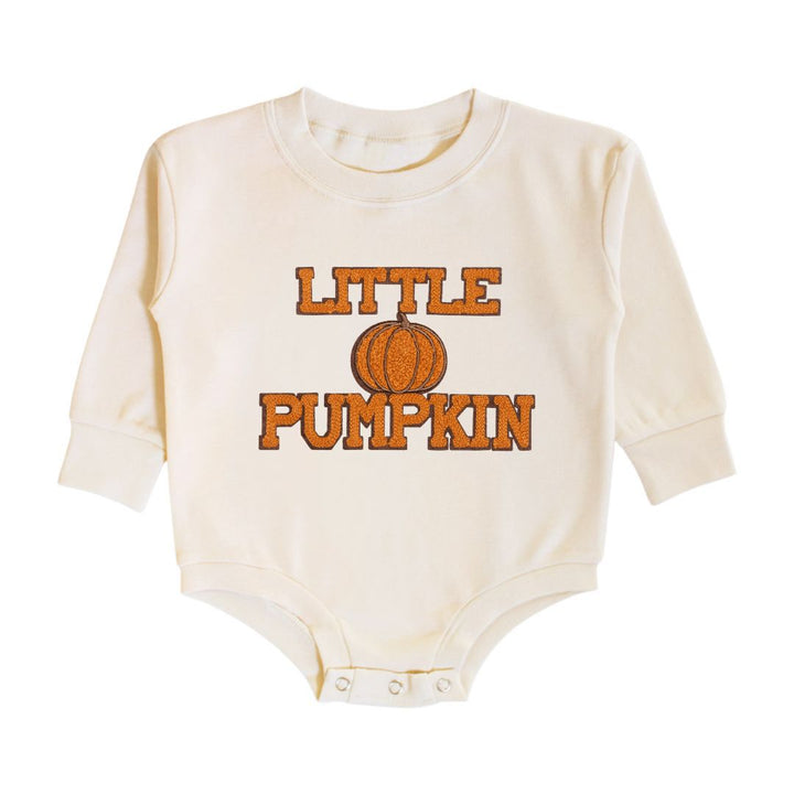 Little Pumpkin Patch Long Sleeve Romper - Natural
